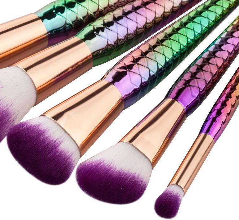 5 Mermaid Makeup Brushes Set