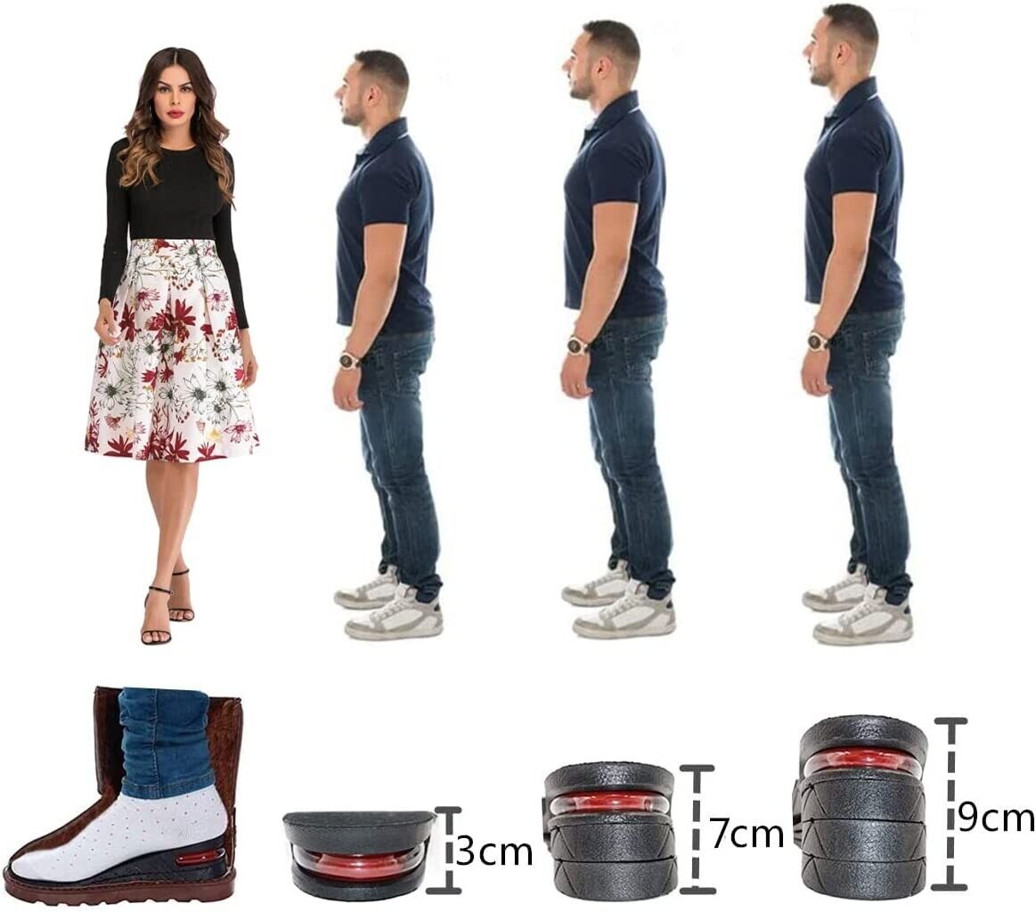 Invisible Height Increased Insole, Men Women Heel Lift Taller Shoe Ins