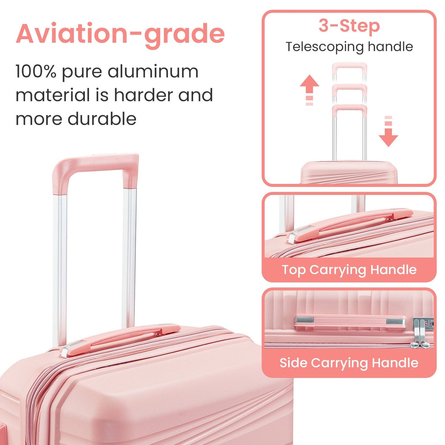 Luggage 4 Piece Sets(14/20/24/28), Hard Shell Lightweight TSA Lock