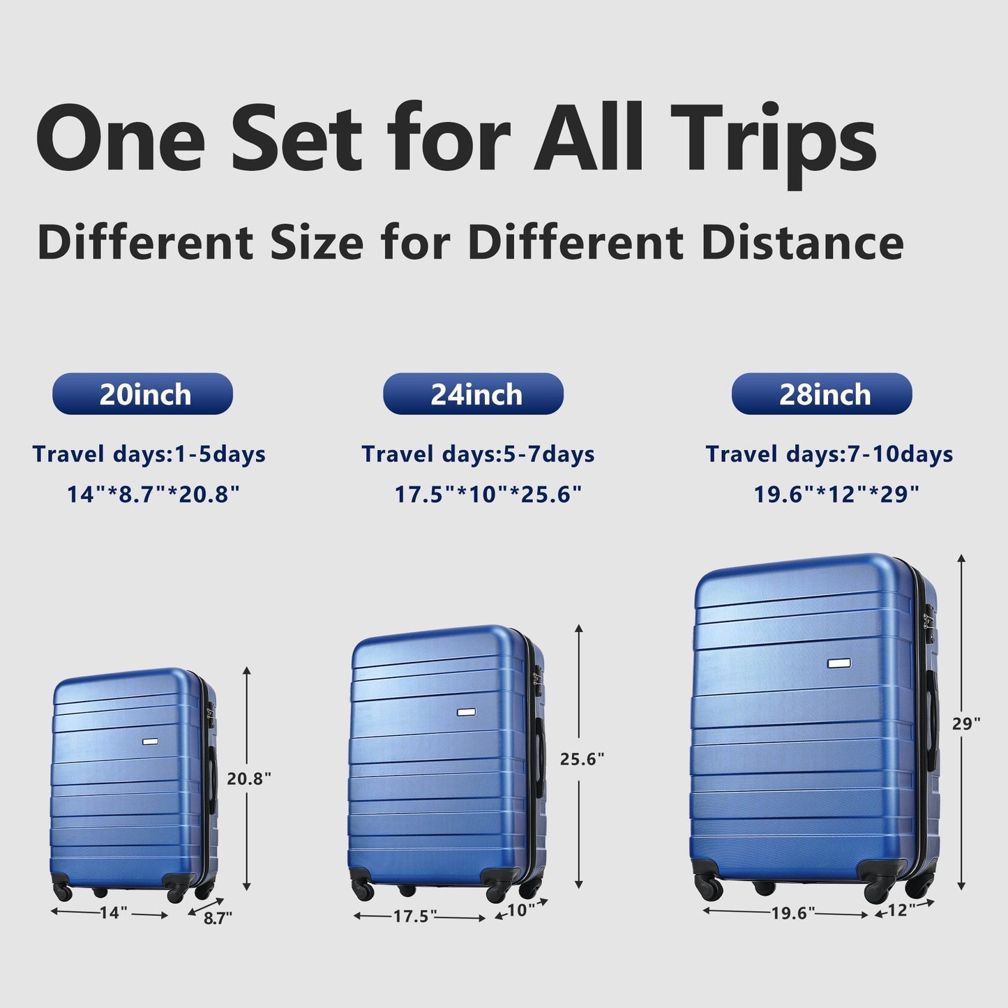 Luggage Sets New Model Expandable ABS Hardshell 3pcs Clearance Luggage