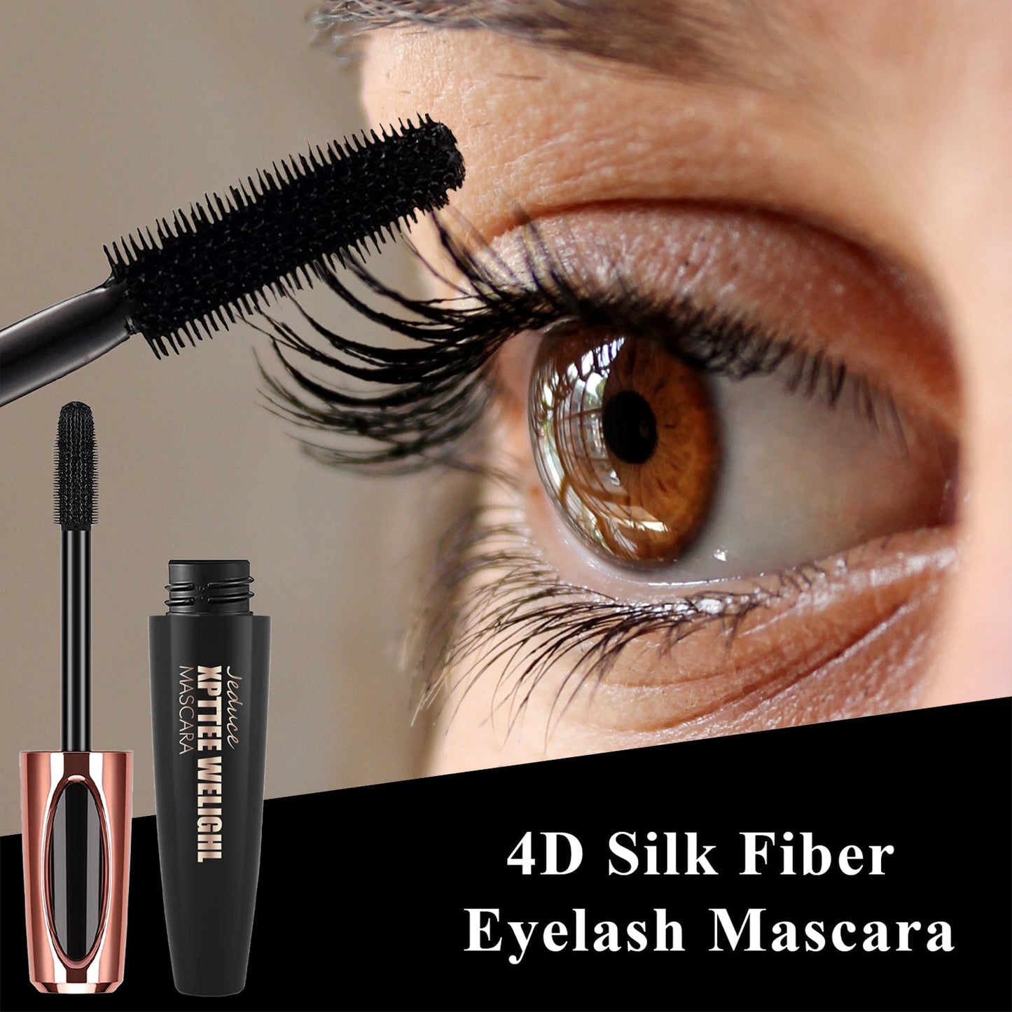 2 Pack Black 4D Silk Fiber Eyelash Mascara Extension Makeup Waterproof