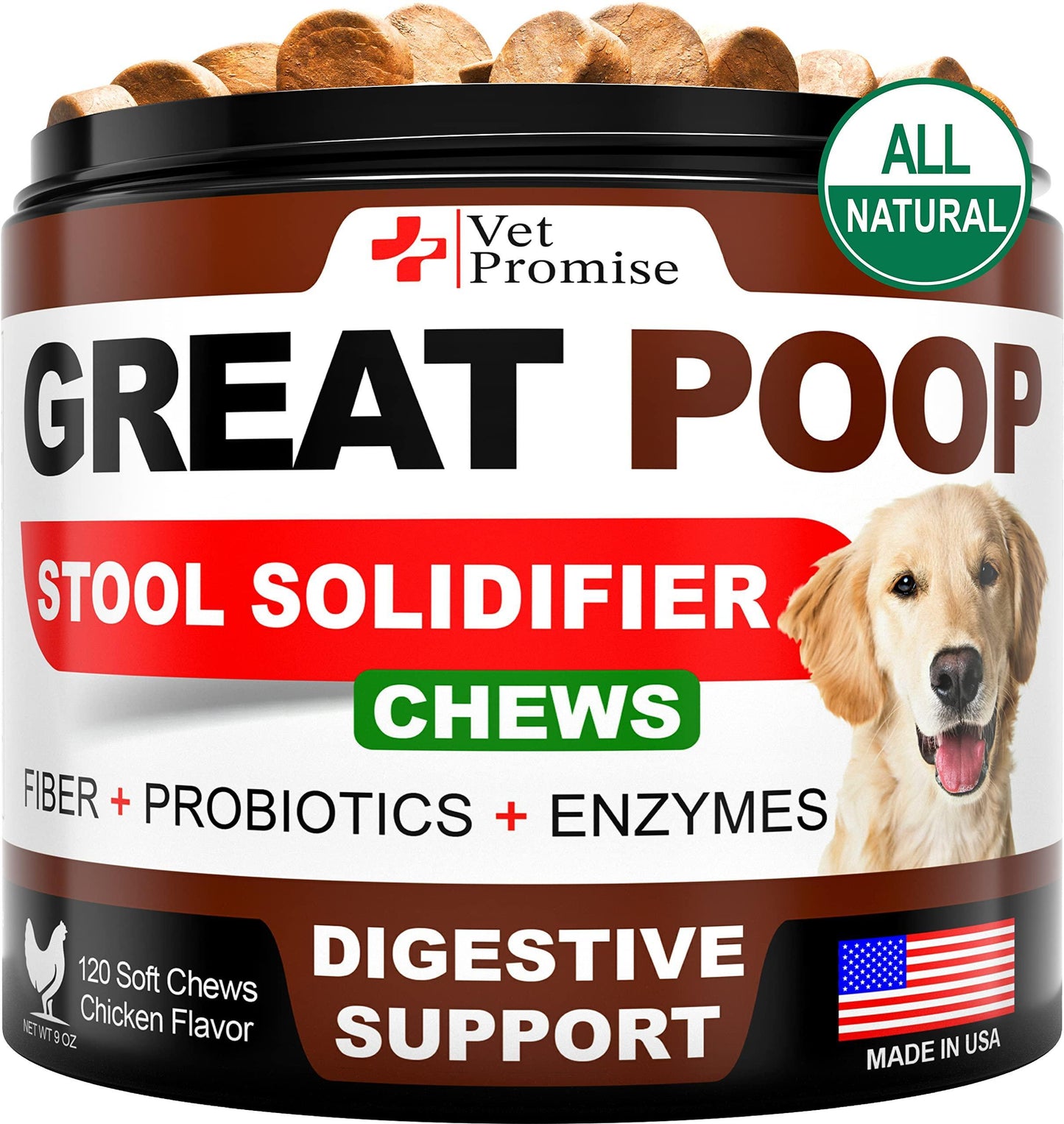 Great Poop Probiotics for Dogs   Dog Stool Softener   Fiber for Dogs