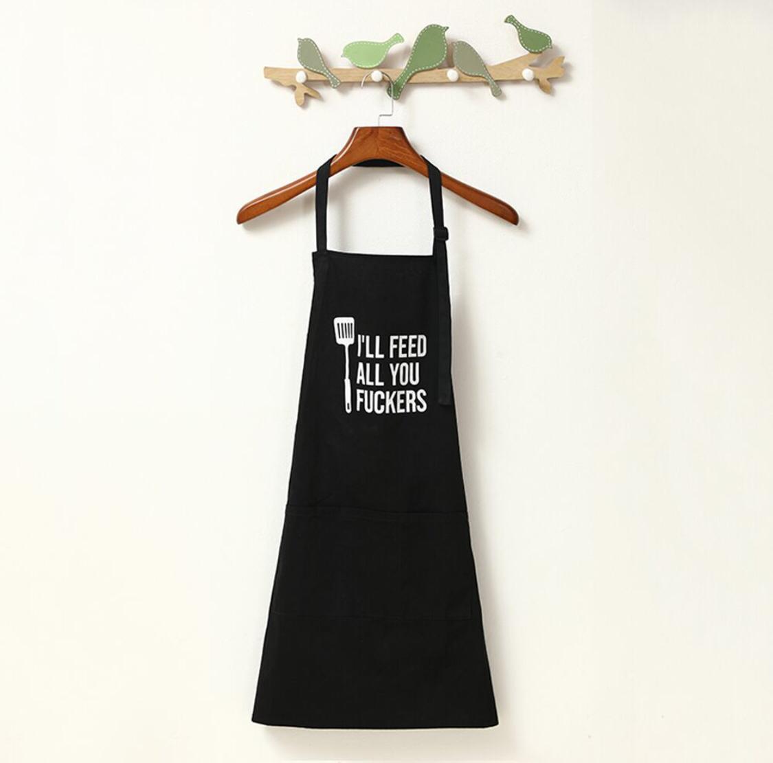 Women Men Solid Linens apron kitchen Pocket For home and kitchen Adjus