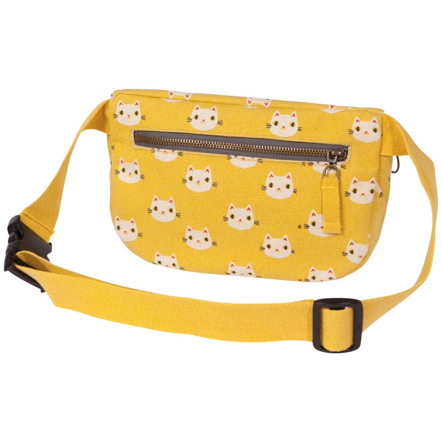 Meow Meow Cats Cotton Hip Bag Adjustable Strap | Yellow Waist Belt