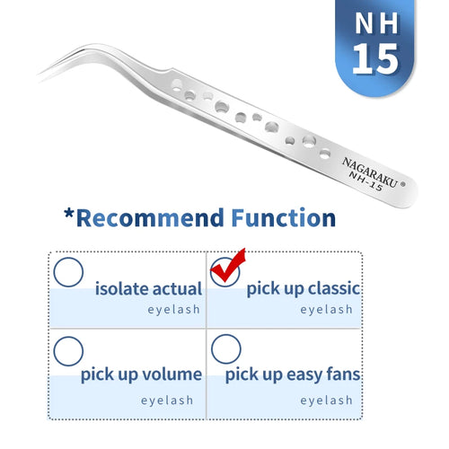 NAGARAKU Eyelash Extension Tweezers Makeup Stainless Steel Eyelash 3D