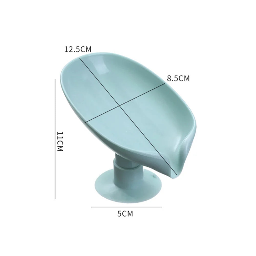 JJYY Leaf Shape Soap Box Drain Soap Holder Box Bathroom Accessories