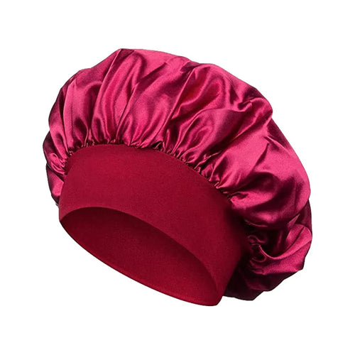 Newly Satin Night Hair Cap Women's Solid Sleeping Hat Sleep Care