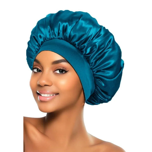 Newly Satin Night Hair Cap Women's Solid Sleeping Hat Sleep Care