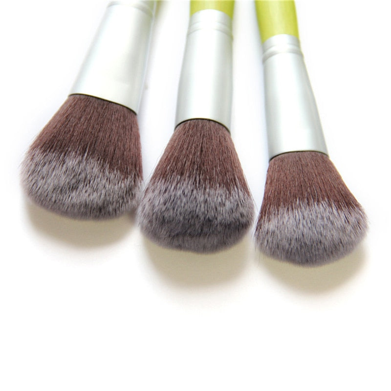 Green Bamboo Makeup Brushes Full Set Eco-friendly Powder Blush