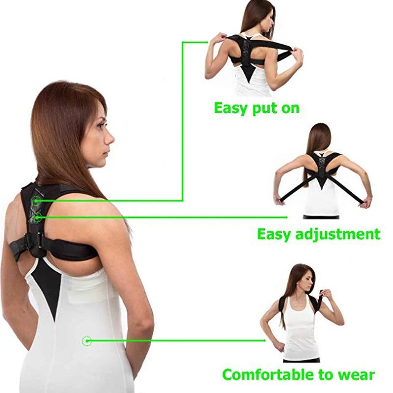 YOSYO Brace Support Belt Adjustable Back Posture Corrector Clavicle