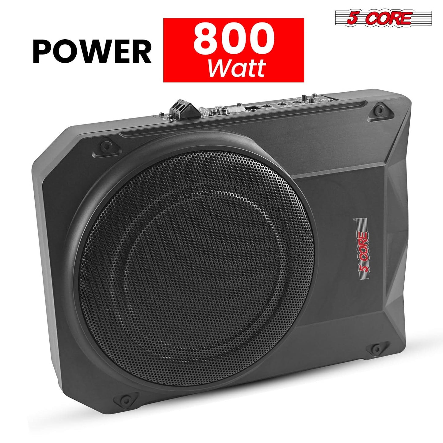 5CORE 10 inch Slim Under Seat Car Audio Subwoofer 800W Peak 150W RMS