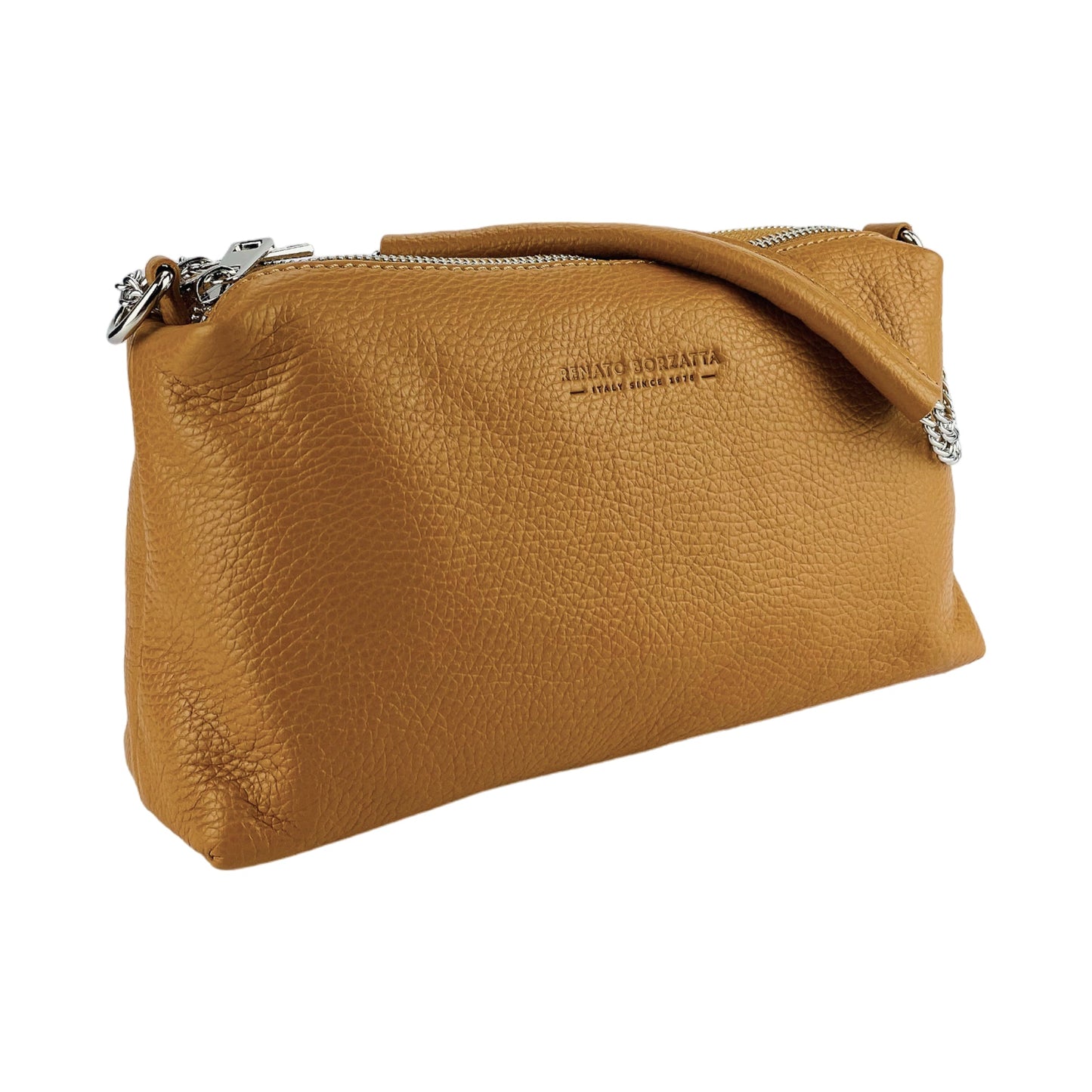 RB1025S  | Borsa Donna a Mano con doppia lampo in Vera Pelle Made in