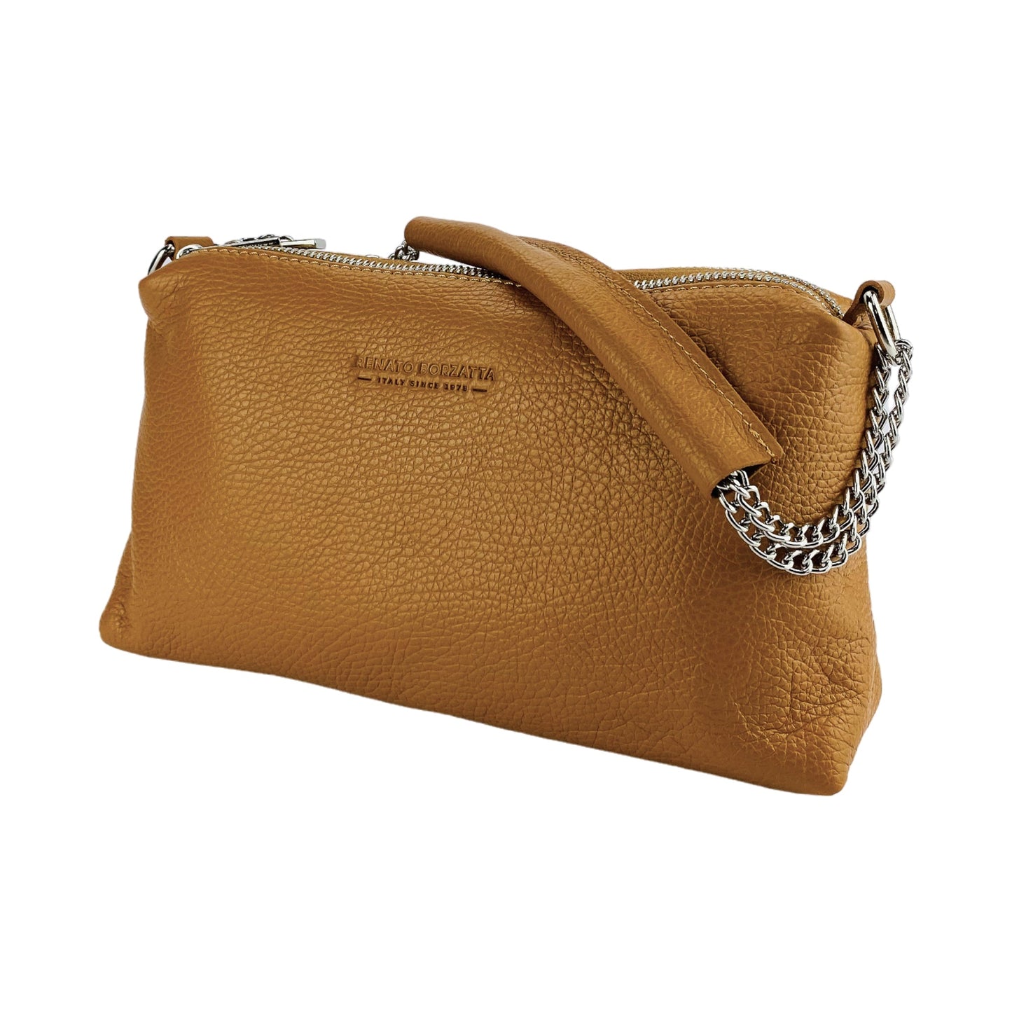 RB1025S  | Borsa Donna a Mano con doppia lampo in Vera Pelle Made in