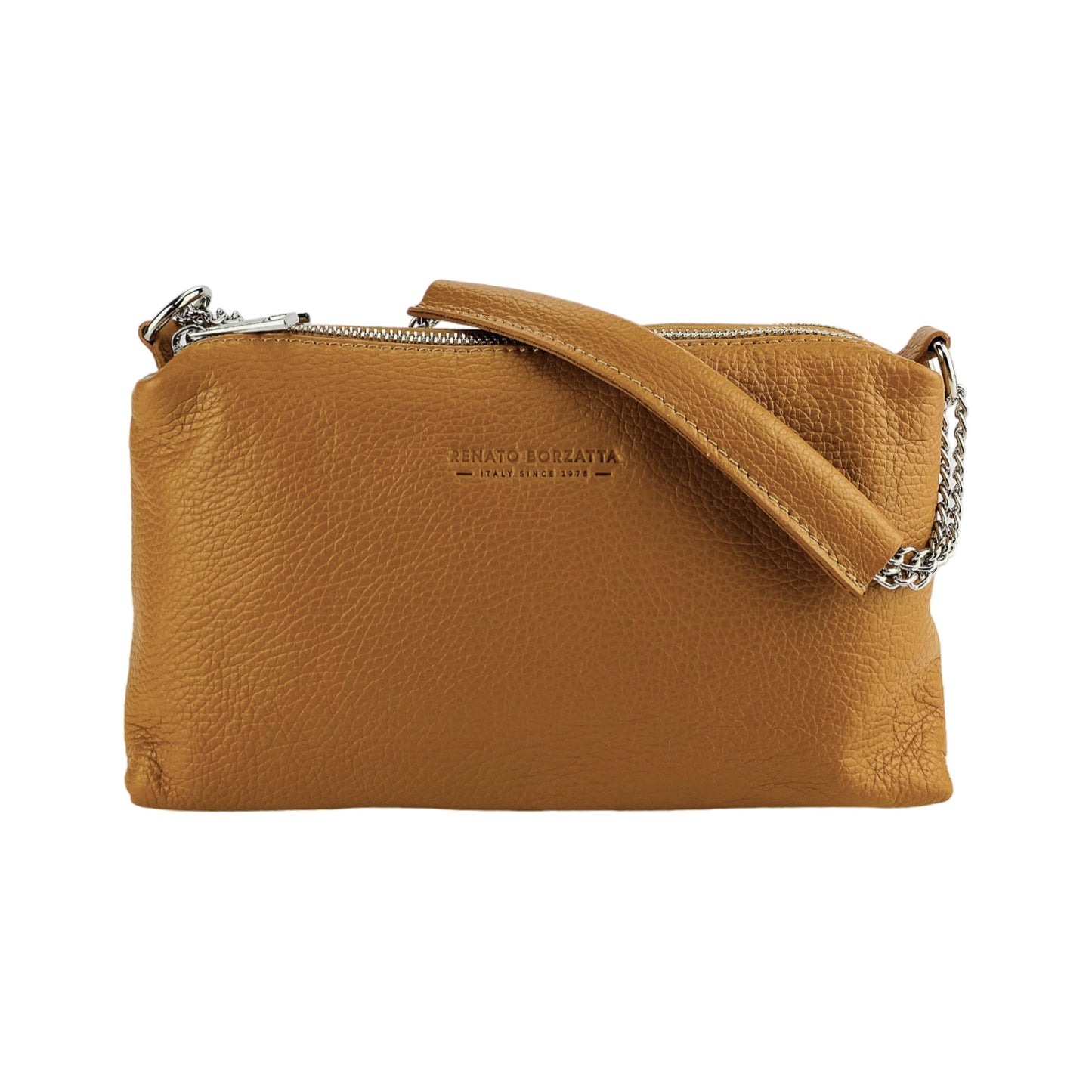 RB1025S  | Borsa Donna a Mano con doppia lampo in Vera Pelle Made in