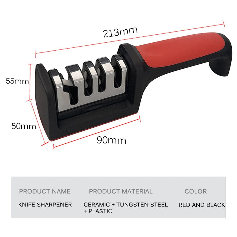 Kitchen 3/4-Segment Knife Sharpener Household Multi-Functional