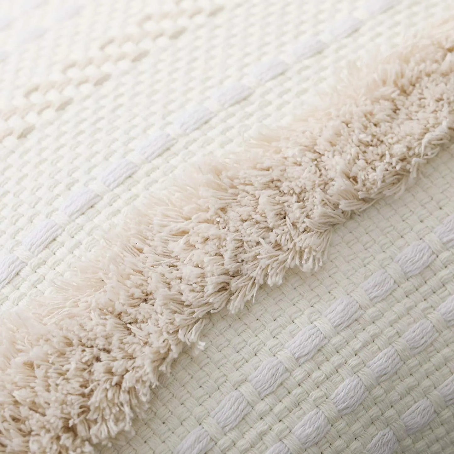 Tassels Neutral Woven Cushion Cover