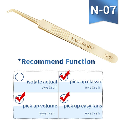 NAGARAKU Eyelash Extension Tweezers Makeup Tools Stainless Steel