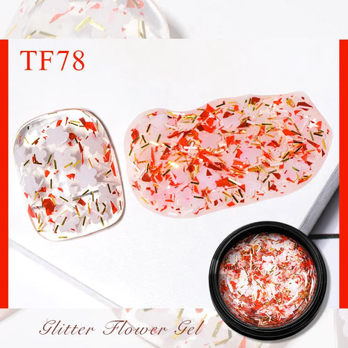 MEET ACROSS 5ml Pink Dried Flower Gel Nail Polish Natural Flower Fairy