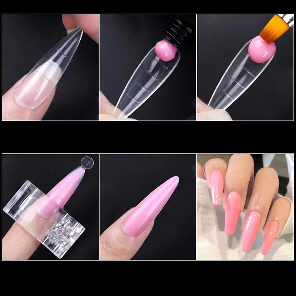 Fake Nail Forms Tips UV Gel For Extension Building Gel Polish Fake