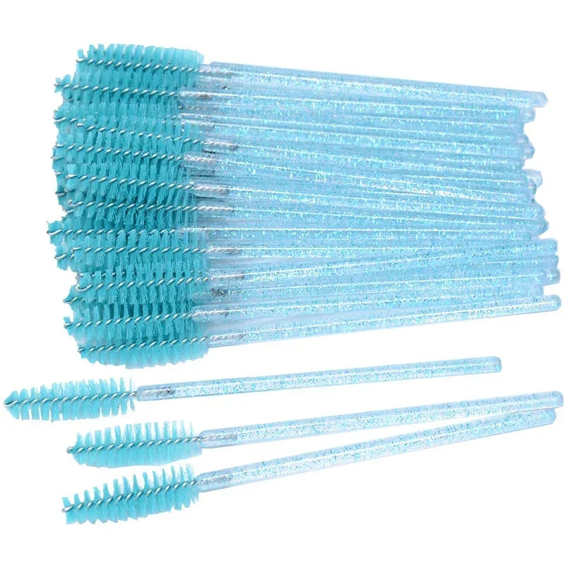 50pcs Disposable Eyelash Brushes Crystal Eye lash Mascara Wands