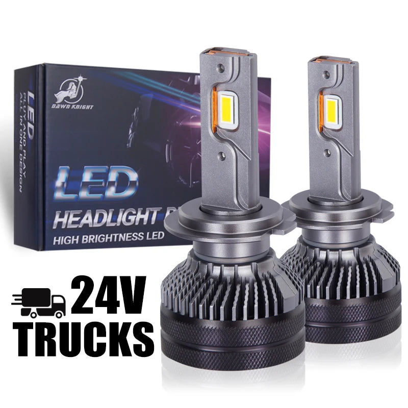 2PCS K5C 24V H7 H4 H1 LED Truck Light Bulb H11 4300K 6000K 110W 24V