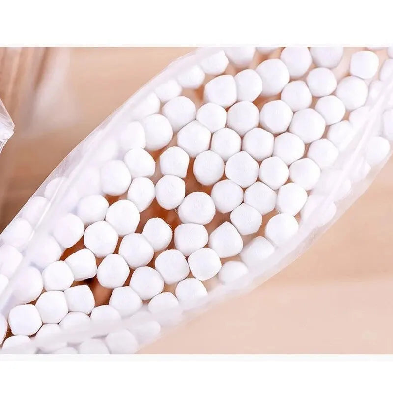 500pcs Double Head Wood Cotton Swab Nose Ears Cleaning Women Makeup