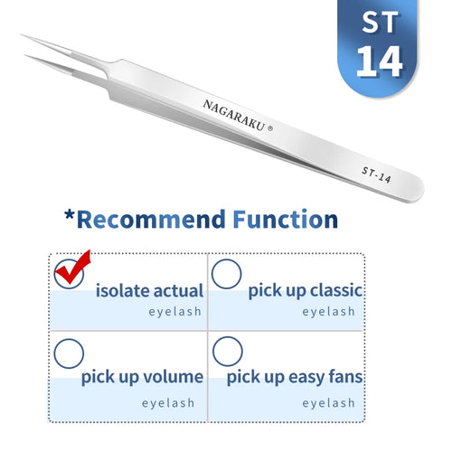 NAGARAKU Eyelash Extension Tweezers Makeup Stainless Steel Eyelash 3D