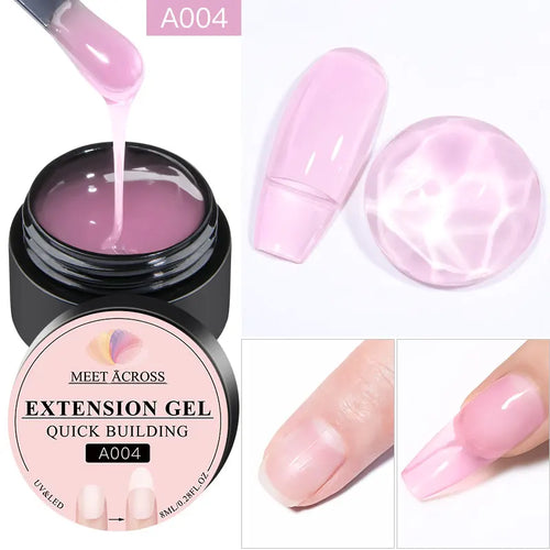 MEET ACROSS 7ml Clear Non Stick Hand Solid Extension Nail Gel Polish