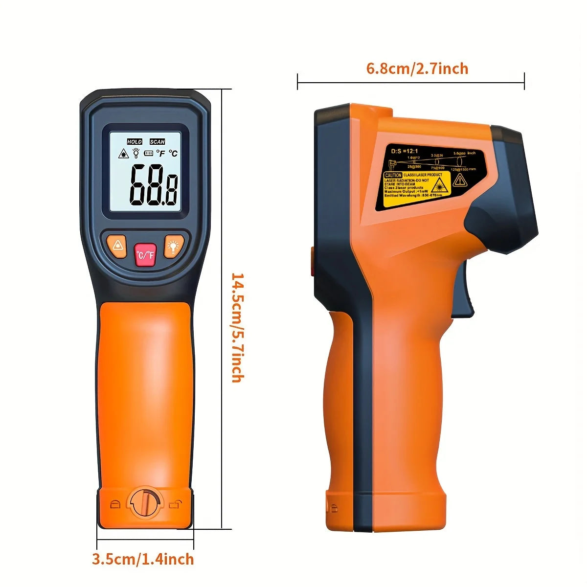 NJTY Infrared Thermometer Handheld Temperature Gun Non-Contact Laser