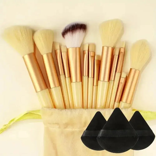 13pcs Premium Synthetic Nylon Bristle Makeup Brush Set - Soft, Gentle,