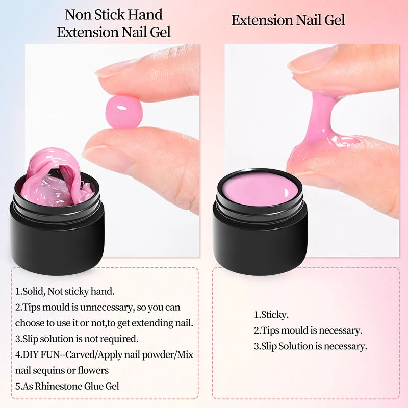 MEET ACROSS 7ml Clear Non Stick Hand Solid Extension Nail Gel Polish