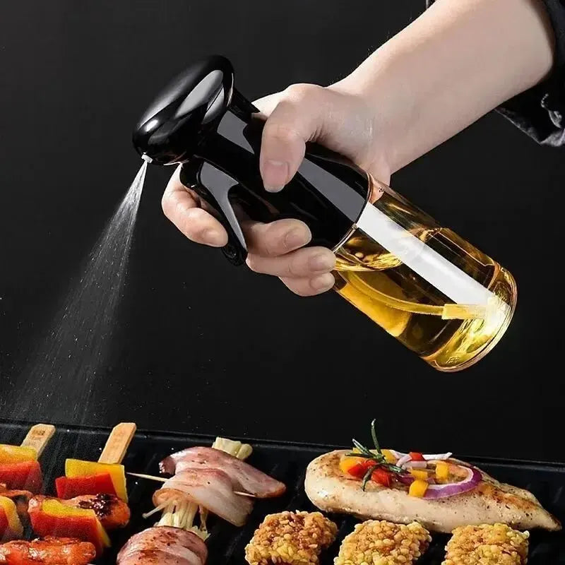 1pc Black/White Kitchen Oil Bottle Cooking Oil Spray 200ml Pneumatic