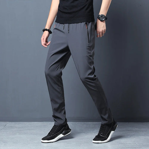 Summer new men's casual pants slim Korean ice silk pants Jin round