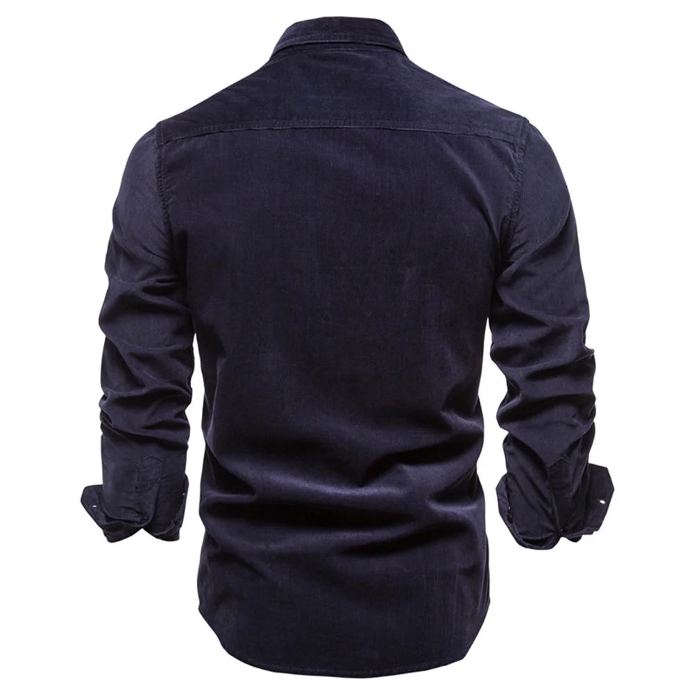 2021 New Single Breasted 100% Cotton Men's Shirt Business Casual