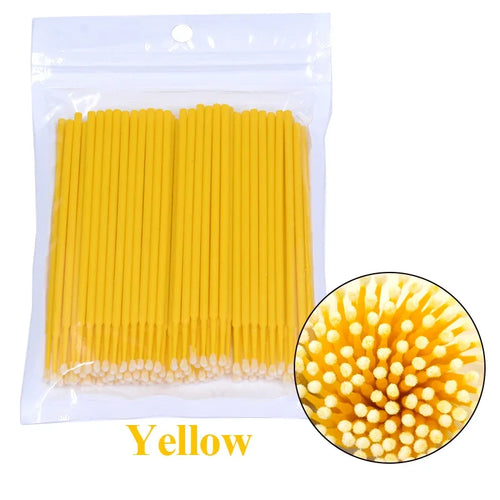 CNKESS 100PCS Eyelash Brushes Cotton Swab Micro Individual Eyelashes