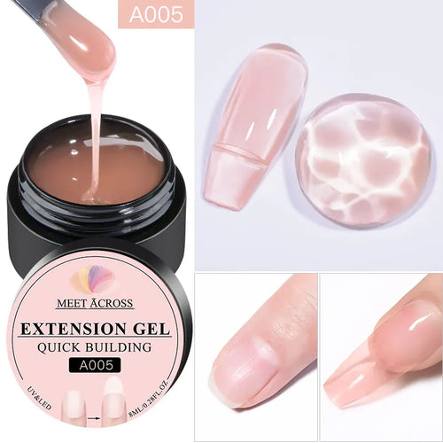 MEET ACROSS 7ml Clear Non Stick Hand Solid Extension Nail Gel Polish