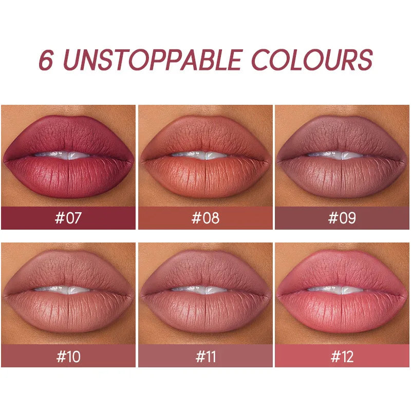 2 In 1 Matte Lipstick&lip Liner Set 12 Colors Lip Pencil High