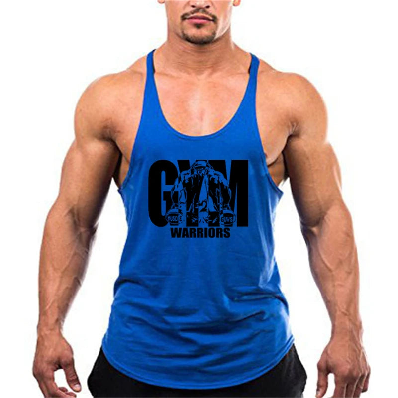 Men's Fitness Bodybuilding Tank Tops Brand Gym Sportswear Cotton