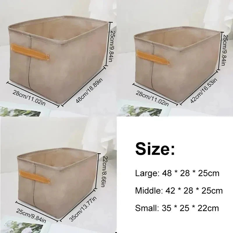 1pc Large Capacity Clothes Storage Basket Two Thickened Cloth Steel