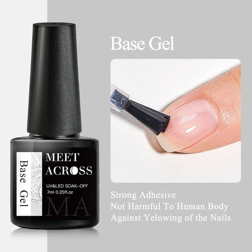 MEET ACROSS 7ml Clear Non Stick Hand Solid Extension Nail Gel Polish