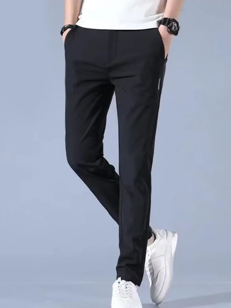 Casual pants men's trousers straight leg loose black suit pants