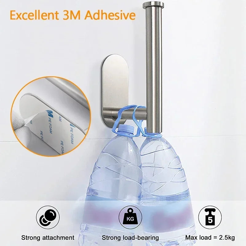 No Drilling Toilet Paper Holder SUS304 Stainless Steel Self Adhesive