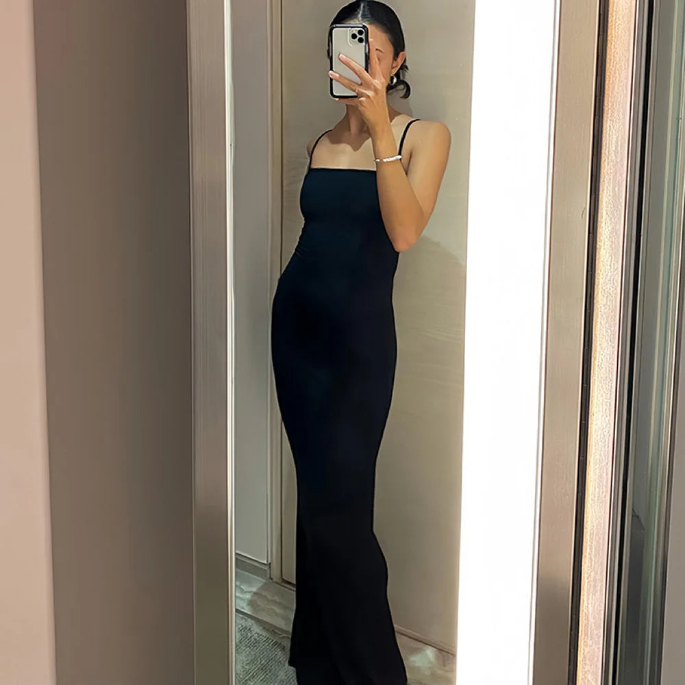 Women's Casual Lounge Slip Long Dress Sexy Sleeveless Backless Bodycon