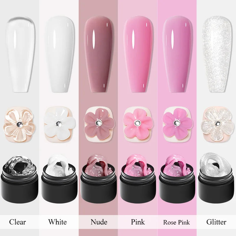 MEET ACROSS 7ml Clear Non Stick Hand Solid Extension Nail Gel Polish