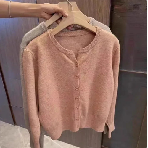 Fashion Women's Thin Fleece Knit Loose Short Cashmere Sweater Round