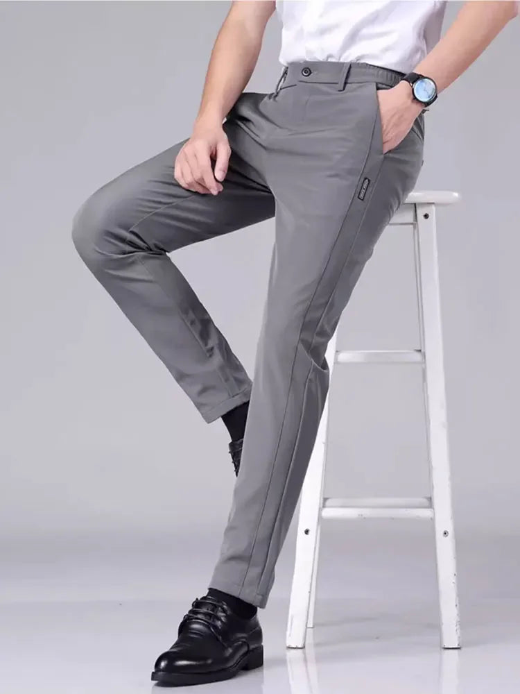 Casual pants men's trousers straight leg loose black suit pants