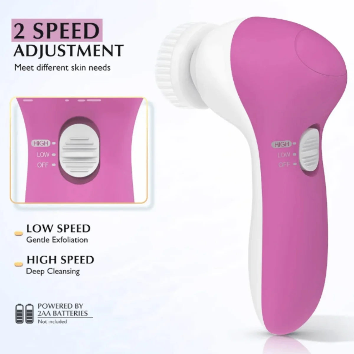 Electric Facial Cleaner 5 IN 1 Face Cleansing Brush Wash Machine Spa