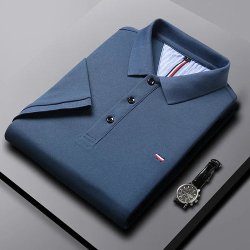 Men's Casual Fashion Polo Shirt Breathable and Comfortable Embroidered