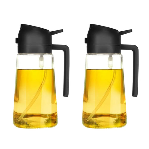 2in1 Glass Spray Oil Sprayer Bottle Spray Oil Dispenser Oil Jar Cruet