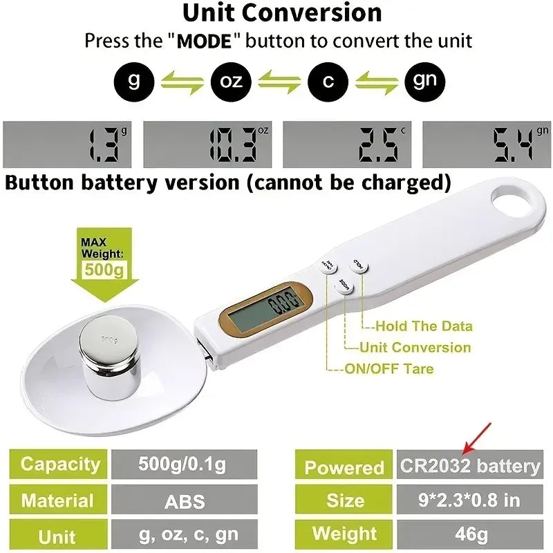 Mini Spoon Scale Digital Kitchen Scale Electronic LCD Food Scale